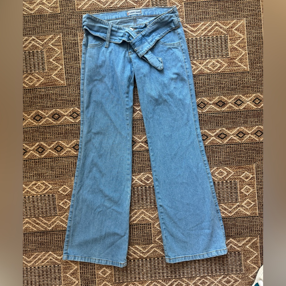 Vintage Laser Y2K Ultra Low Rise Bootcut Jeans Size Medium